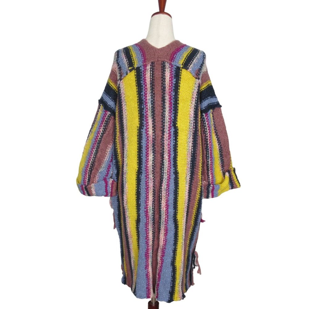 Anthropologie Pilcro Dreamer Striped Duster Sweater Multi Stripe - XS / S Petite - Picture 6 of 11